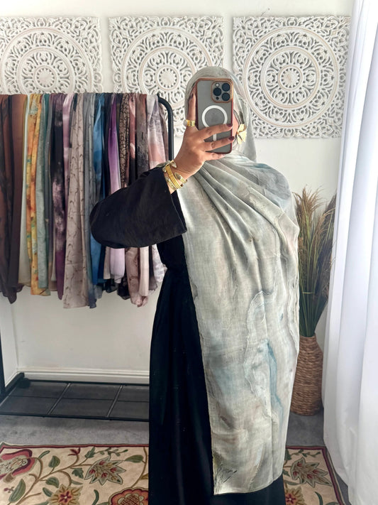 Water coloured Modal Printed Moss Hijab
