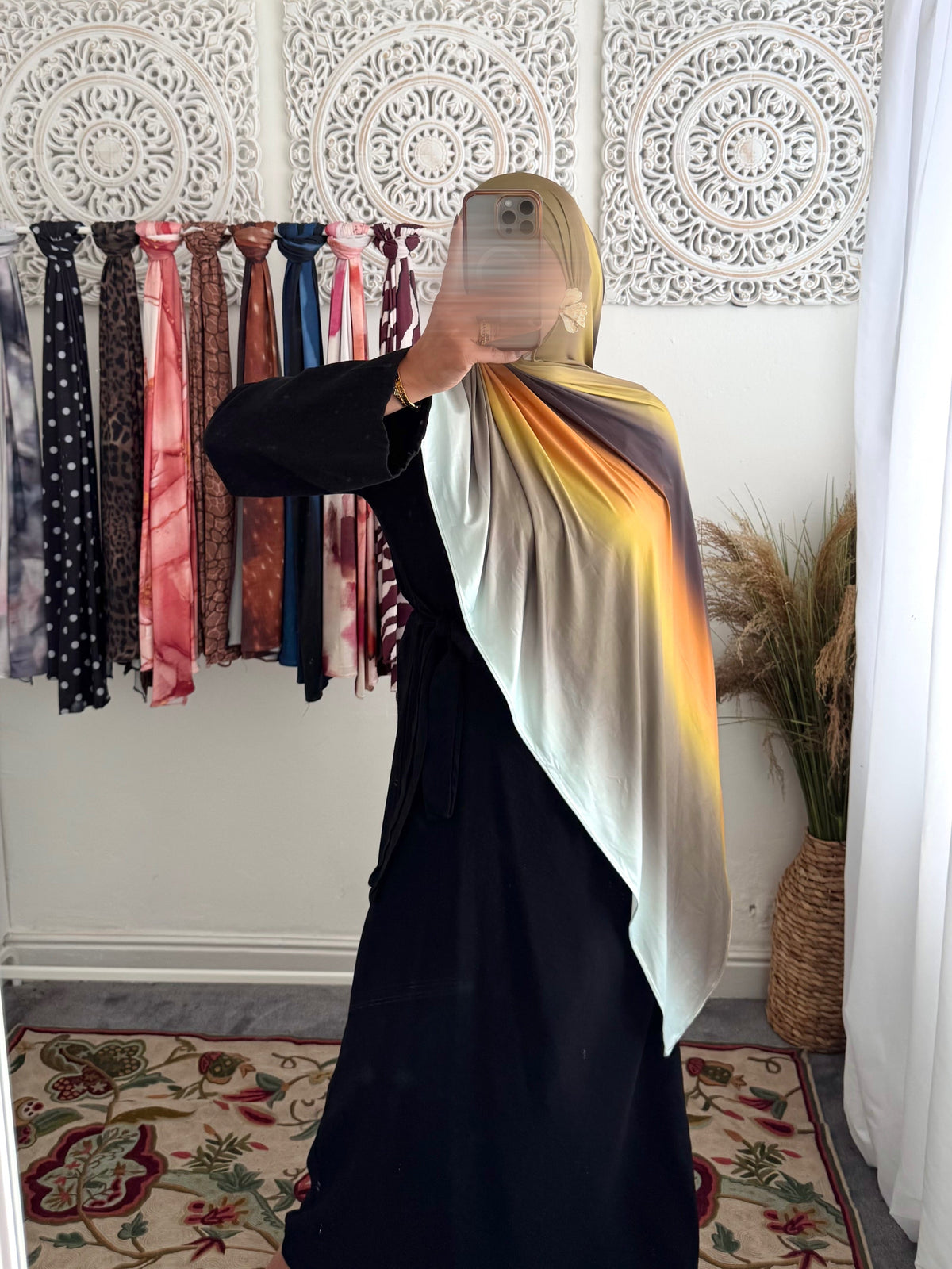 Built in 1pc Fatimah nida prayer plain light weight abaya set - one size